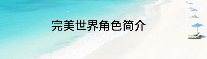 完美世界角色简介