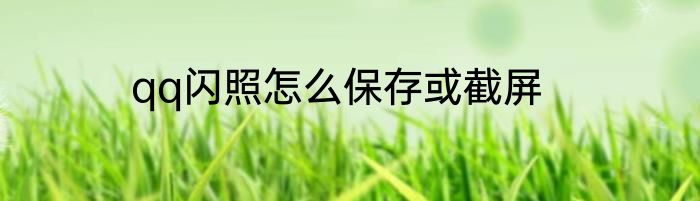 qq闪照怎么保存或截屏