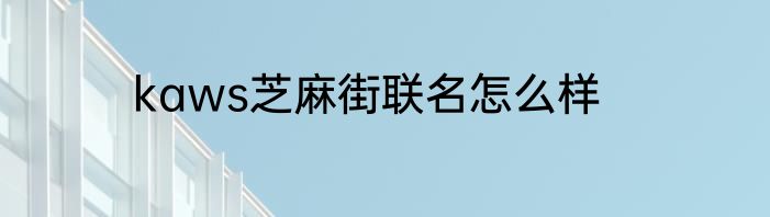 kaws芝麻街联名怎么样