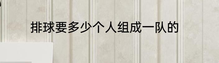 排球要多少个人组成一队的
