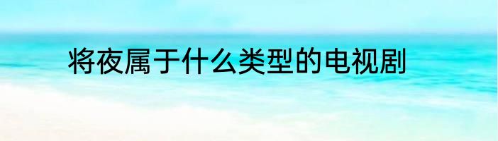 将夜属于什么类型的电视剧