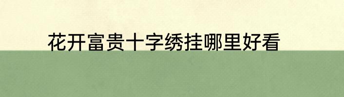 花开富贵十字绣挂哪里好看