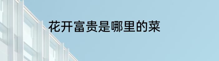 花开富贵是哪里的菜