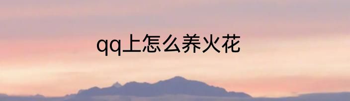 qq上怎么养火花