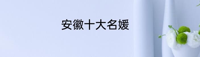 安徽十大名媛