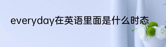 everyday在英语里面是什么时态