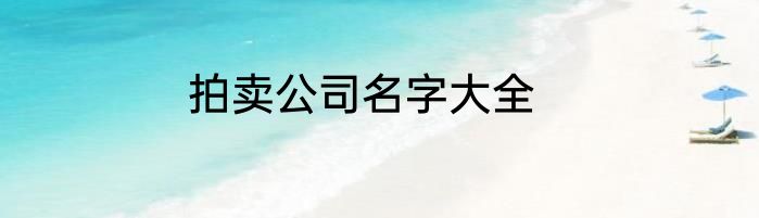 拍卖公司名字大全