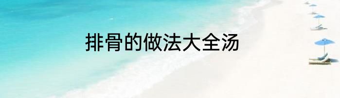 排骨的做法大全汤