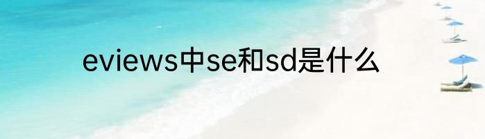 eviews中se和sd是什么