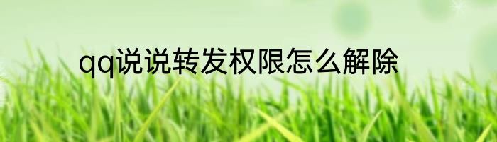 qq说说转发权限怎么解除