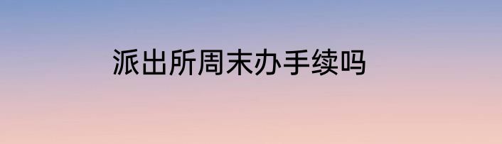 派出所周末办手续吗