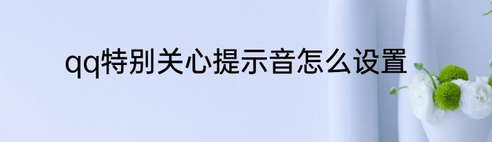 qq特别关心提示音怎么设置