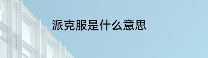 派克服是什么意思