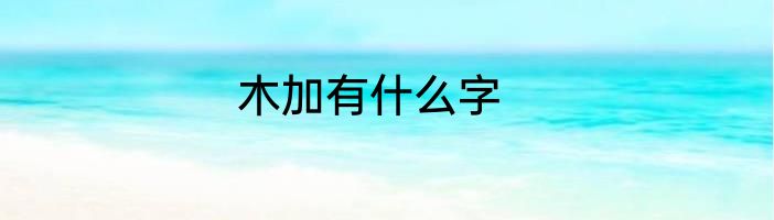 木加有什么字