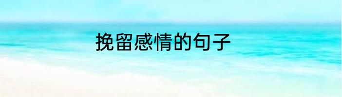 挽留感情的句子