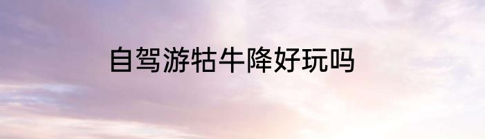自驾游牯牛降好玩吗