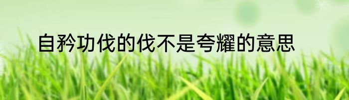 自矜功伐的伐不是夸耀的意思