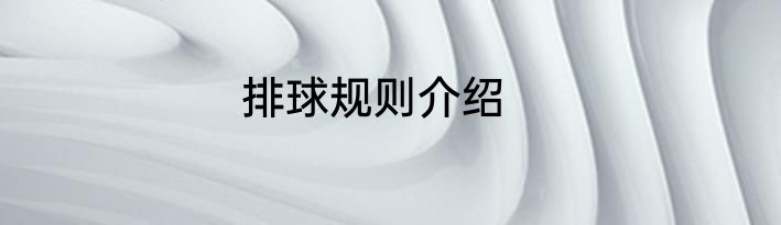 排球规则介绍