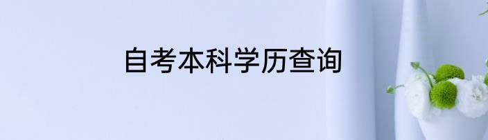 自考本科学历查询