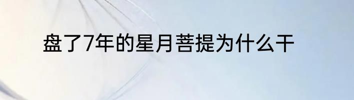 盘了7年的星月菩提为什么干