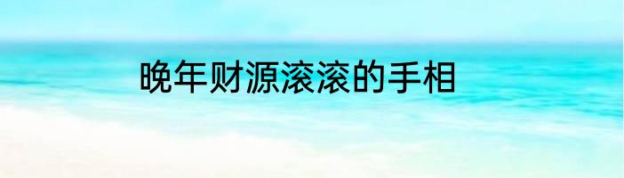 晚年财源滚滚的手相
