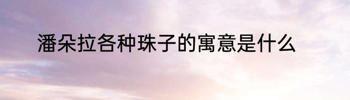 潘朵拉各种珠子的寓意是什么