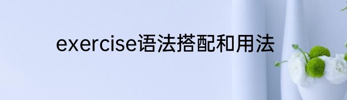 exercise语法搭配和用法