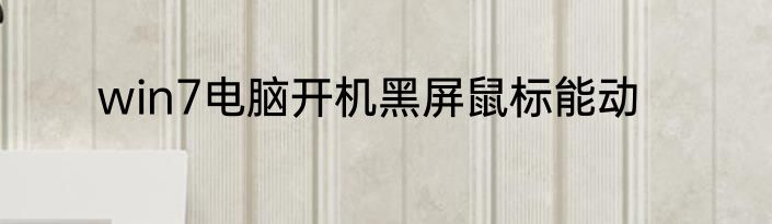 win7电脑开机黑屏鼠标能动