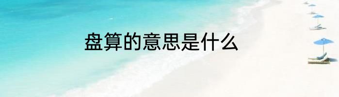 盘算的意思是什么