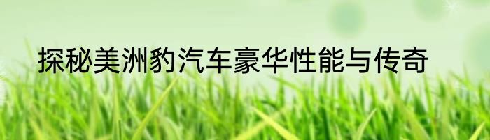 探秘美洲豹汽车豪华性能与传奇