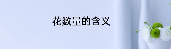 花数量的含义