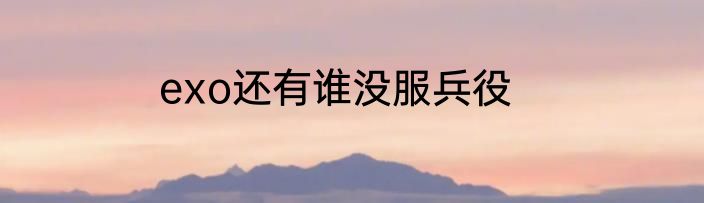 exo还有谁没服兵役