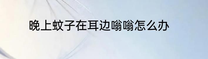 晚上蚊子在耳边嗡嗡怎么办