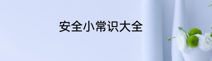 安全小常识大全