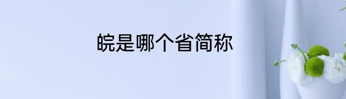 皖是哪个省简称