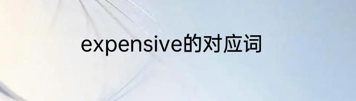 expensive的对应词