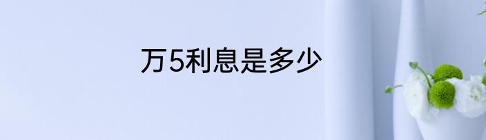 万5利息是多少