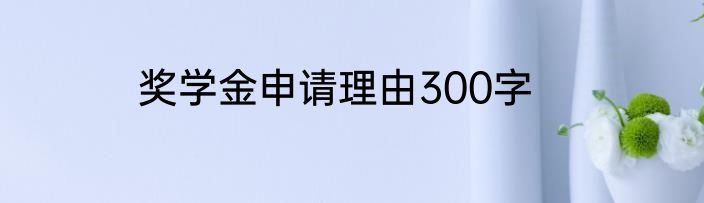 奖学金申请理由300字