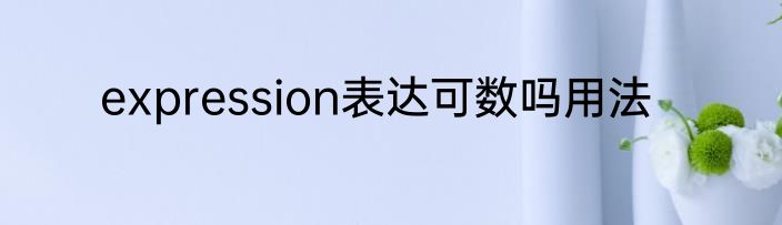 expression表达可数吗用法