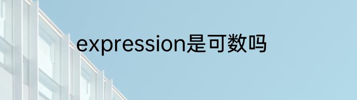 expression是可数吗