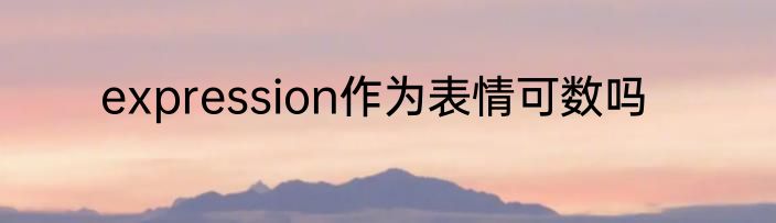 expression作为表情可数吗