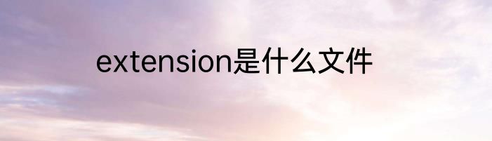 extension是什么文件