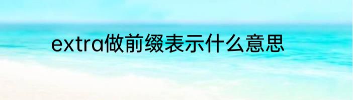 extra做前缀表示什么意思