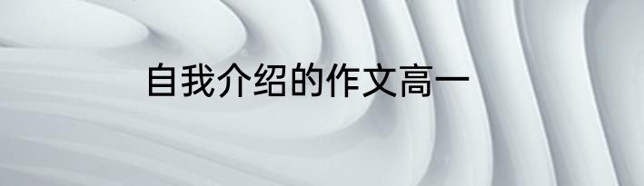 自我介绍的作文高一