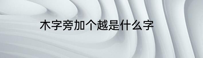 木字旁加个越是什么字