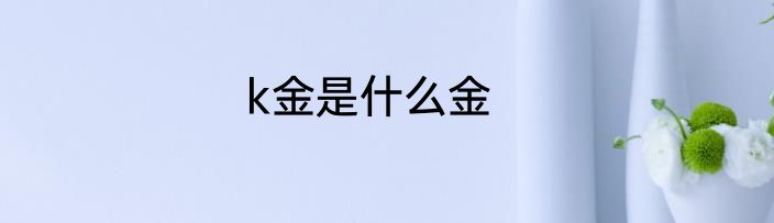 k金是什么金