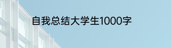 自我总结大学生1000字