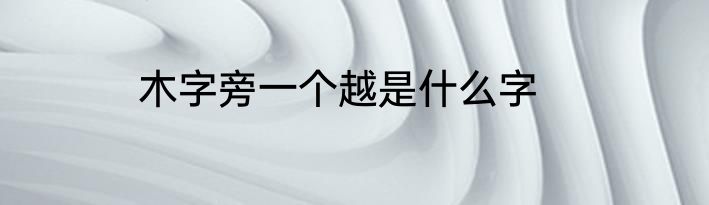 木字旁一个越是什么字