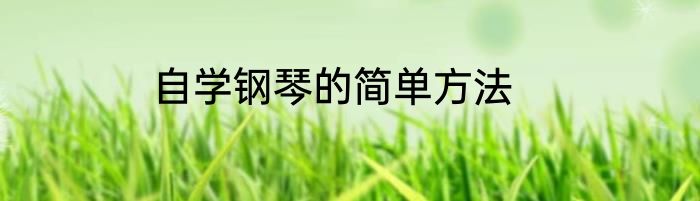 自学钢琴的简单方法