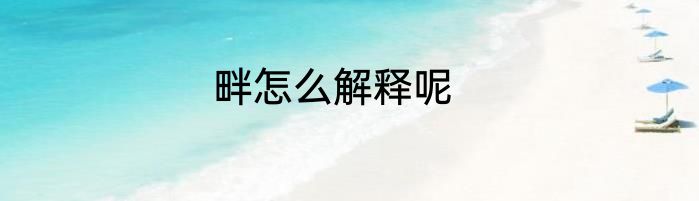 畔怎么解释呢